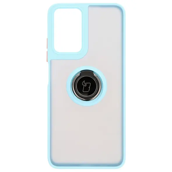 Bizon Case Hybrid Ring Motorola Moto G35 5G smoky with a light blue frame