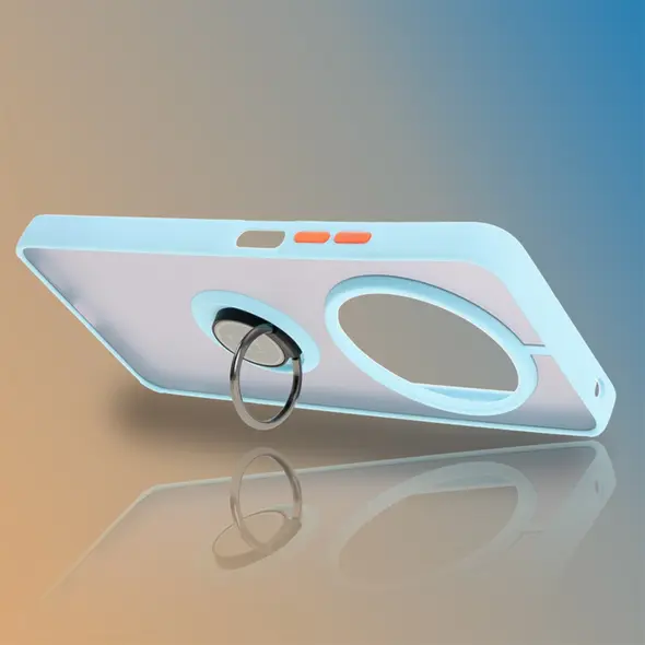 Bizon Case Hybrid Ring Xiaomi Redmi 14C 4G / POCO C75 smoky with a light blue frame
