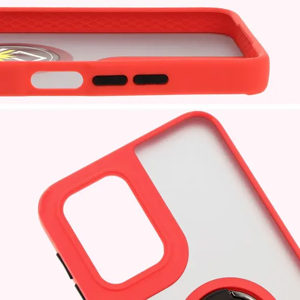 Bizon Case Hybrid Ring Motorola Moto G55 5G smoky with a red frame