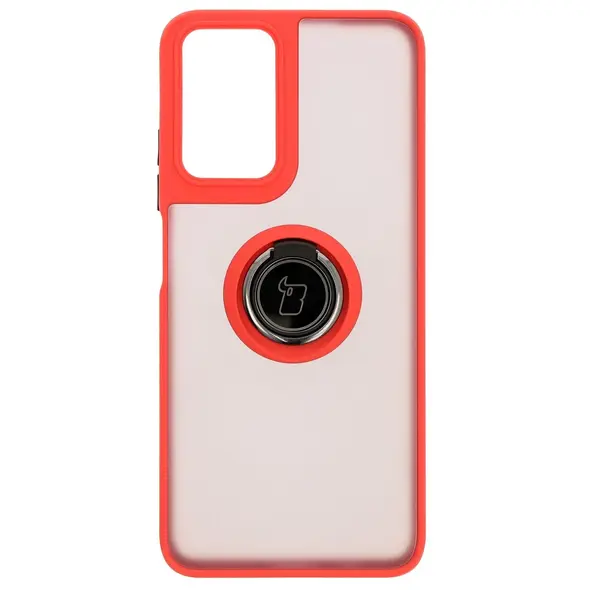 Bizon Case Hybrid Ring Motorola Moto G35 5G smoky with a red frame