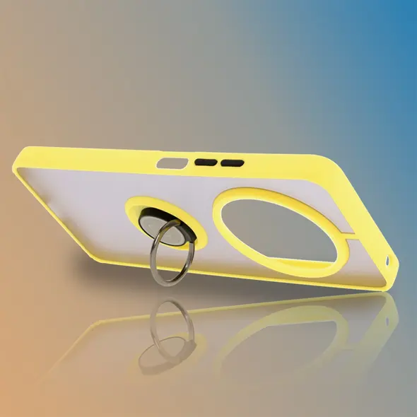 Bizon Case Hybrid Ring Xiaomi Redmi 14C 4G / POCO C75 smoky with a yellow frame