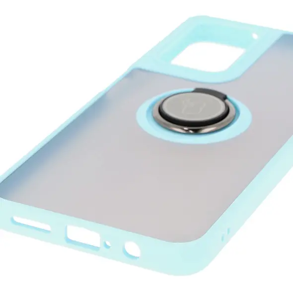 Bizon Case Hybrid Ring Motorola Moto G35 5G smoky with a light blue frame