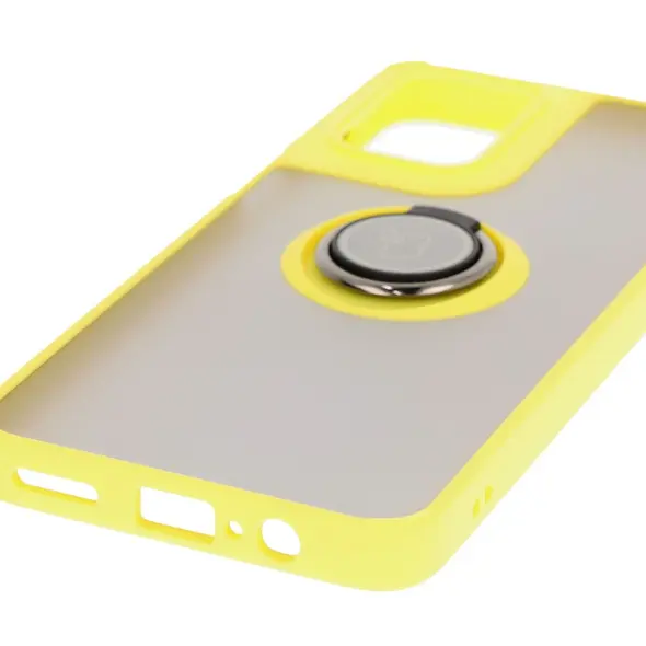Bizon Case Hybrid Ring Motorola Moto G55 5G smoky with a yellow frame