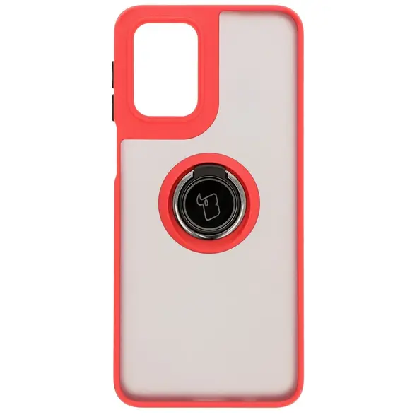 Bizon Case Hybrid Ring Motorola Moto G55 5G smoky with a red frame