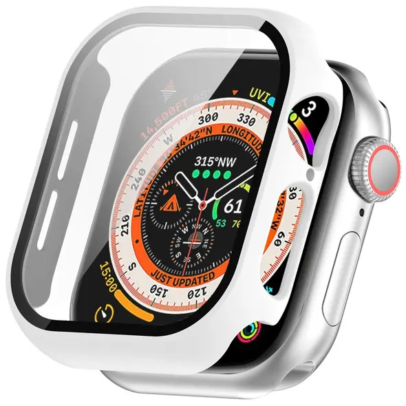 Bizon Case+Glass Watch Apple Watch 10 42mm white
