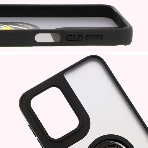 Bizon Case Hybrid Ring Motorola Moto G55 5G smoky with a black frame
