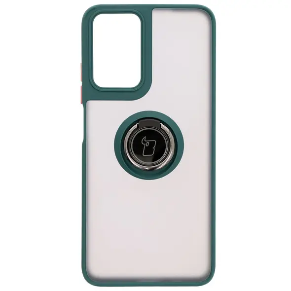 Bizon Case Hybrid Ring Motorola Moto G35 5G smoky with a dark green frame
