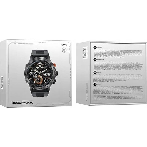 Smartwatch Hoco HOCO smartwatch z funkcją rozmowy Y20 czarny
