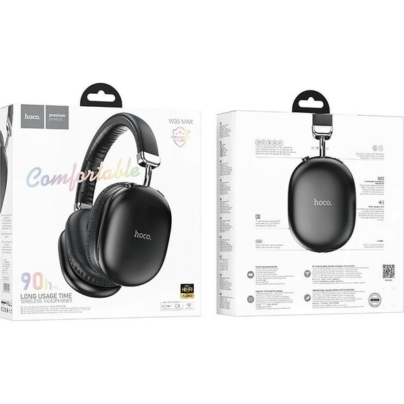 Słuchawki Hoco HOCO słuchawki bezprzewodowe bluetooth nagłowne W35 Max czarne
