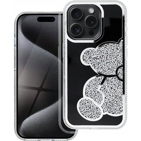OEM Futerał TEDDY BEAR do IPHONE 15 Pro Max srebrny