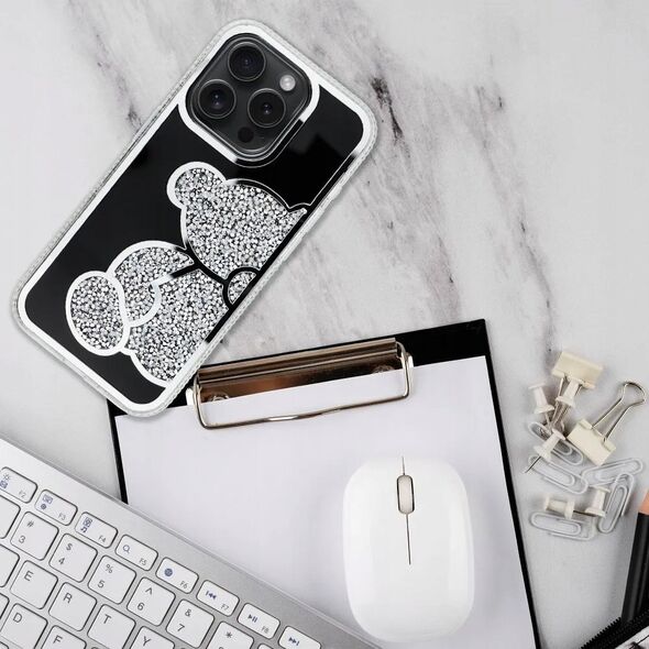 OEM Futerał TEDDY BEAR do IPHONE 15 Pro Max srebrny