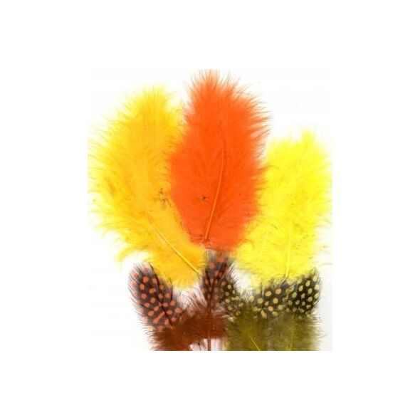 Vrige Fjer marabou mix 18stk petroleum nuancer 14002865 8716659090010