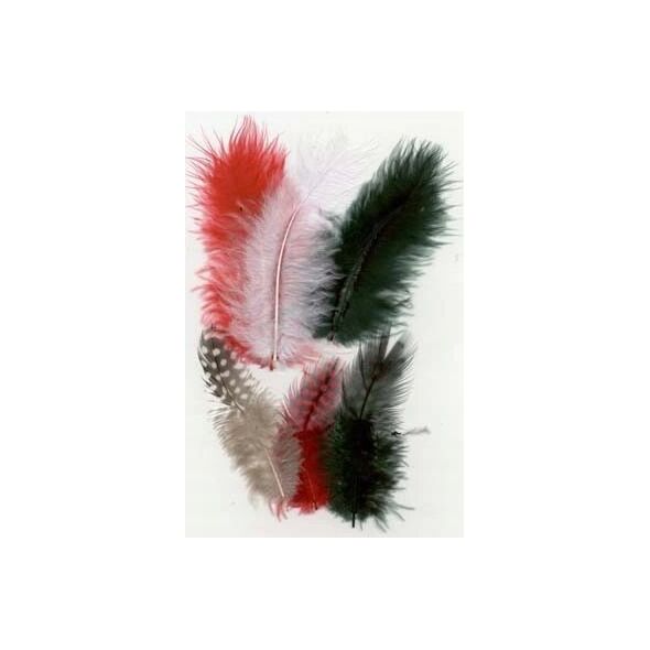 Vrige Fjer marabou mix 18stk petroleum nuancer 14002865 8716659090010