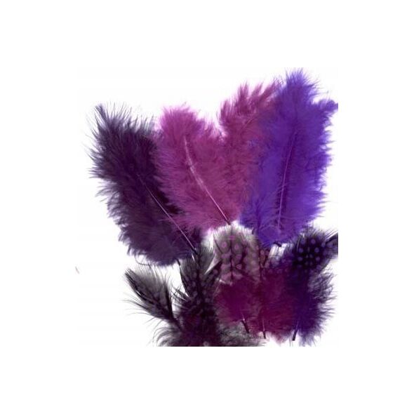Vrige Fjer marabou mix 18stk petroleum nuancer 14002865 8716659090010