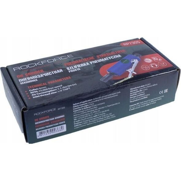 Rockforce Pneumatic Straight Grinder 14403004 5904915198812