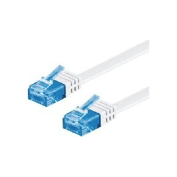 M-CAB Mcab CAT6A-U / UTP-FLAT-2.00M-WHI  m-cab.de - CAT 6A flat patch cable U-UTP, 2.00m, white, 500MHz, copper, RJ45 plug, ideal for laying behind baseboards, under carpets, or other Foss floors  (3598)