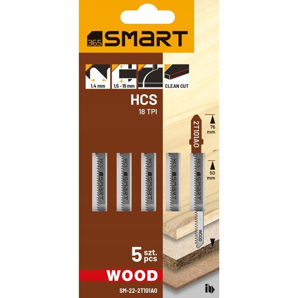 Έξυπνη λάμα σέγας 18 tpi, καθαρό ξύλο /5 τεμ./ smart 7468691 5901769684560