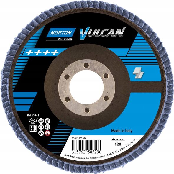 Norton Clipper Flap disc FLD FDTF 125x22 R842 NOR P120 VULNZ EU 7938825 3157629585290