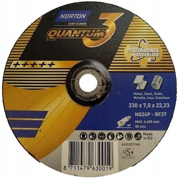 Δίσκος λείανσης Norton Clipper NQ24P-230x7.0x22.23-T27 NOR-Quantum 3 7938861 8711479630019