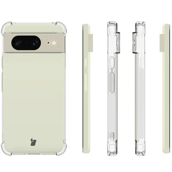 Bizon Case Clear Pack case + 2x screen glass Google Pixel 8 clear