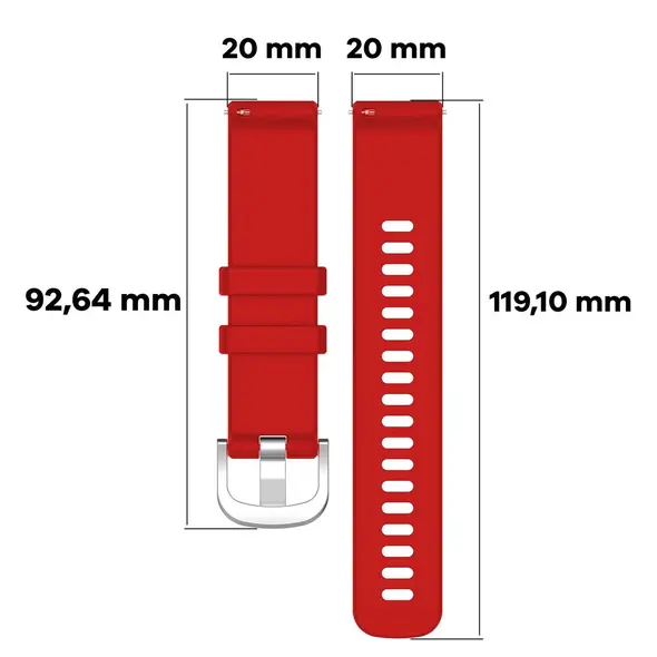 Bizon Strap Watch Silicone Pro Garmin Vivoactive 5 red