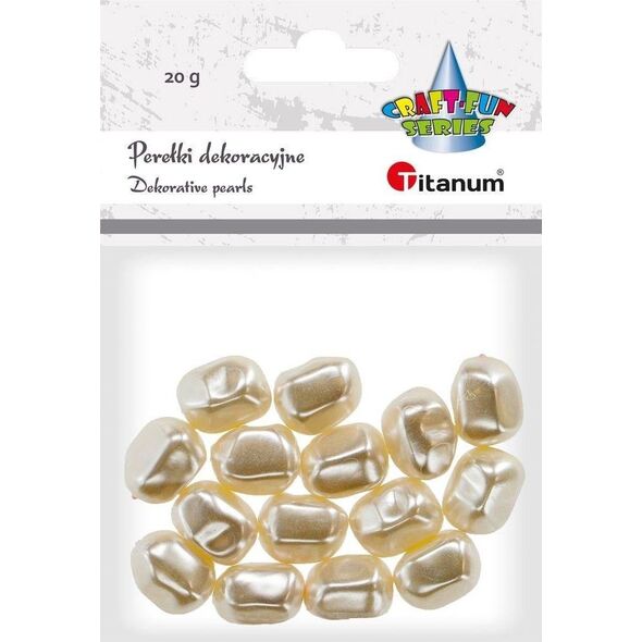 Titanum Koraliki plastikowe twist białe perłowe 20g