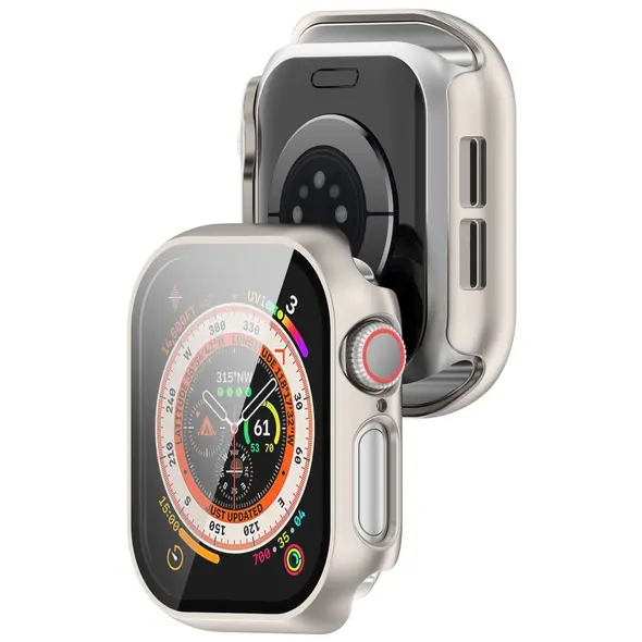 Bizon Case+Glass Watch Apple Watch 10 46mm champagne