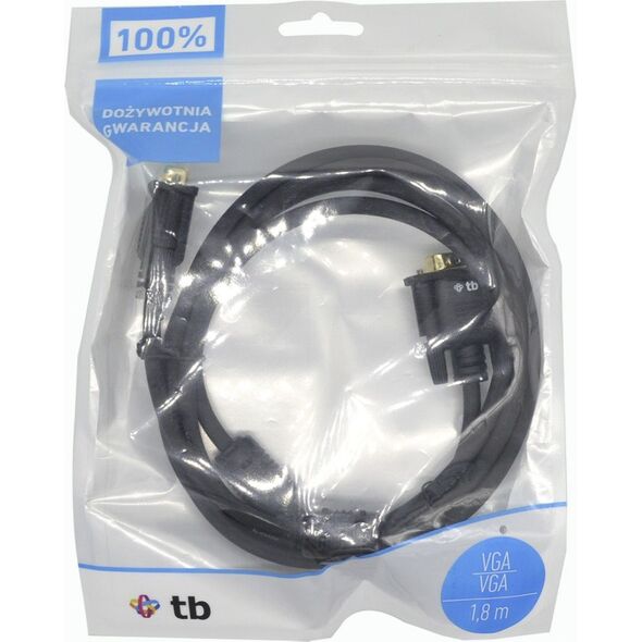 Kabel TB Print D-Sub (VGA) - D-Sub (VGA) 1.8m czarny (AKTBXVGAMMG180B)