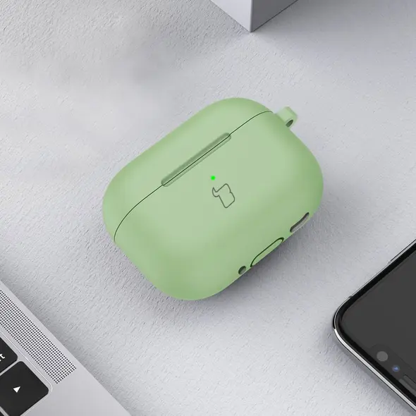 Bizon Case Headphone Silicone Apple AirPods 4 light green
