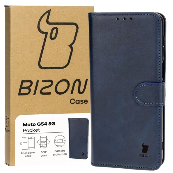Bizon Case Pocket Motorola Moto G54 5G navy blue