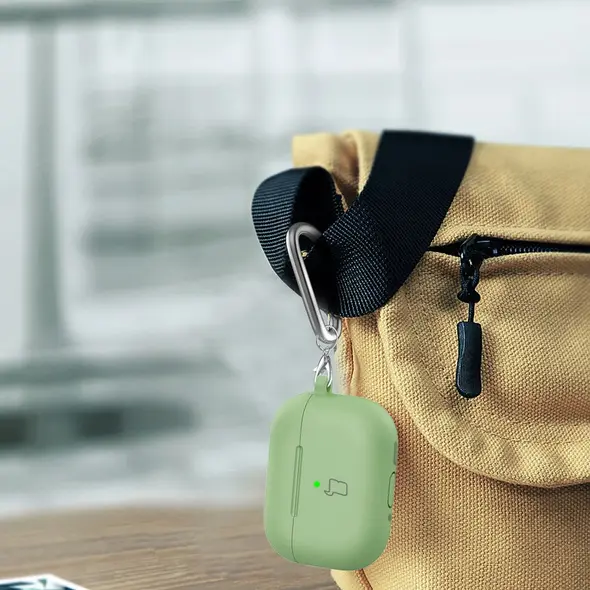 Bizon Case Headphone Silicone Apple AirPods 4 light green