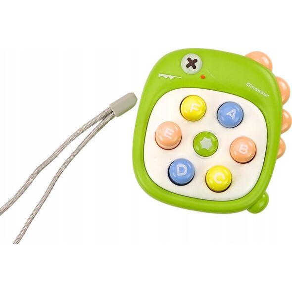 LeanToys Gra Zręcznościowa Whack A Mole Literki Dinozaur Zielona