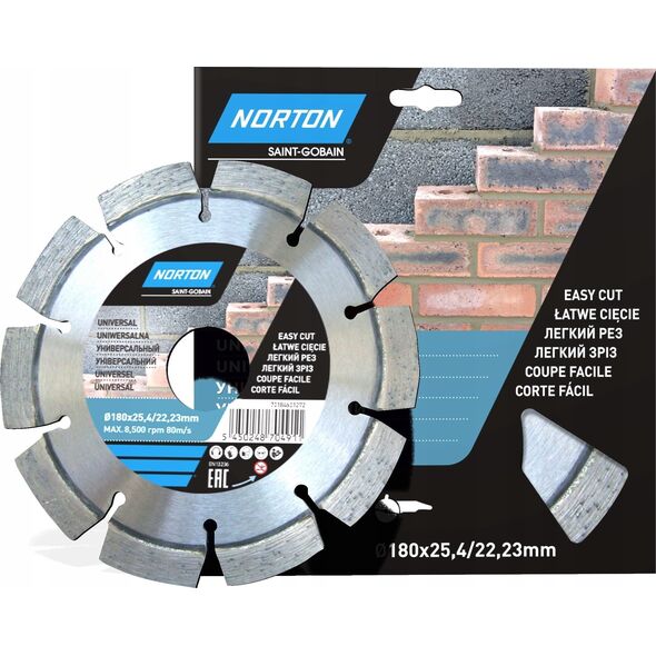 Norton Clipper DIAMOND DISC 180x25,4mm SEGMENTED STANDARD UNIVERSAL NORTON - 70184601272 6411279 5450248704911