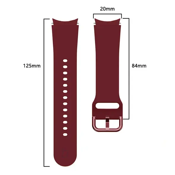 Bizon Strap Watch Silicone Samsung Galaxy Watch 20 mm burgundy