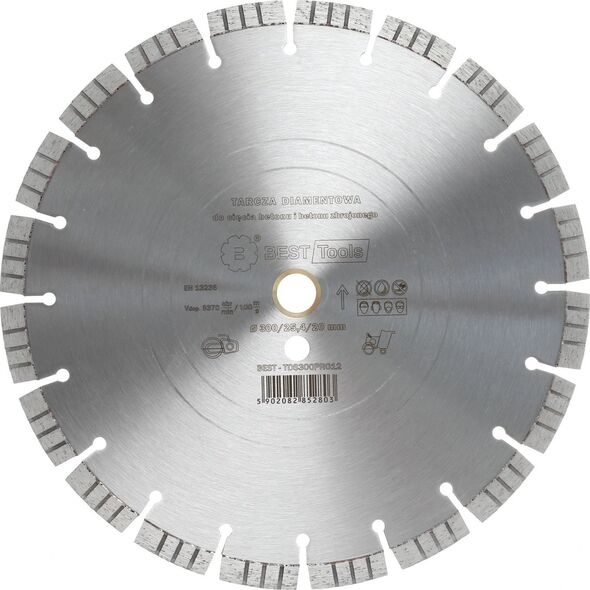 Best-Tools DIAMOND DISC 300x25,4/20mm SEGMENTED STANDARD TIGER BEST - TDS300PRO12 6411234 5902082852803