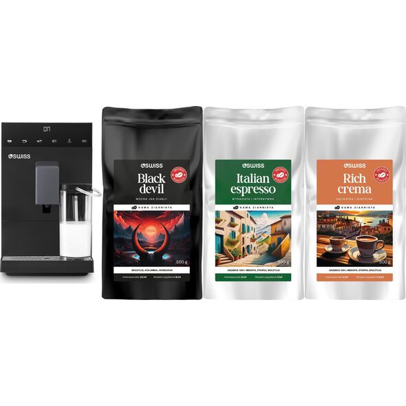 Ekspres ciśnieniowy 4Swiss 4Swiss A23 Siena + zestaw kaw 3x 500g