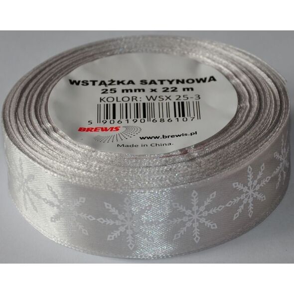 BREWIS Wstążka satynowa BREWIS Boże Narodzenie 25mm x 22m kolor 3 Brewis