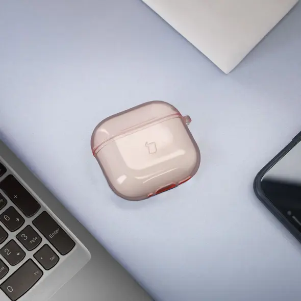 Bizon Case Headphone Clear Apple AirPods 4 clear-pink