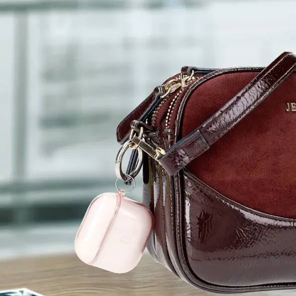 Bizon Case Headphone Clear Apple AirPods 4 clear-pink