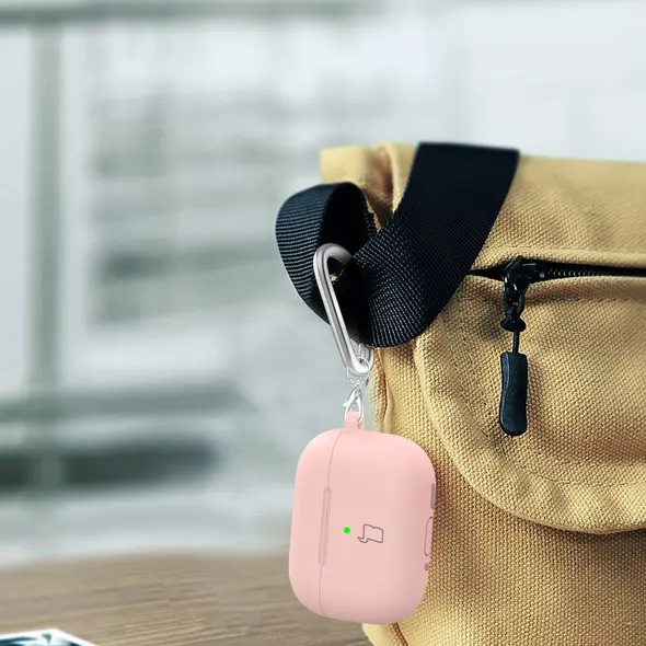 Bizon Case Headphone Silicone Apple AirPods 4 light pink