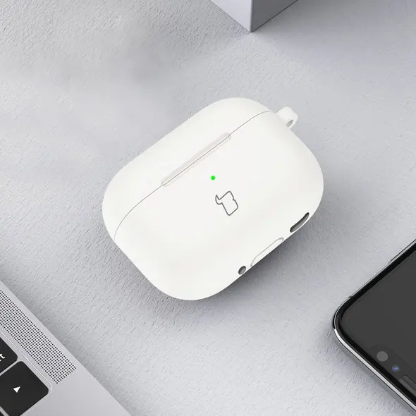 Bizon Case Headphone Silicone Apple AirPods 4 white