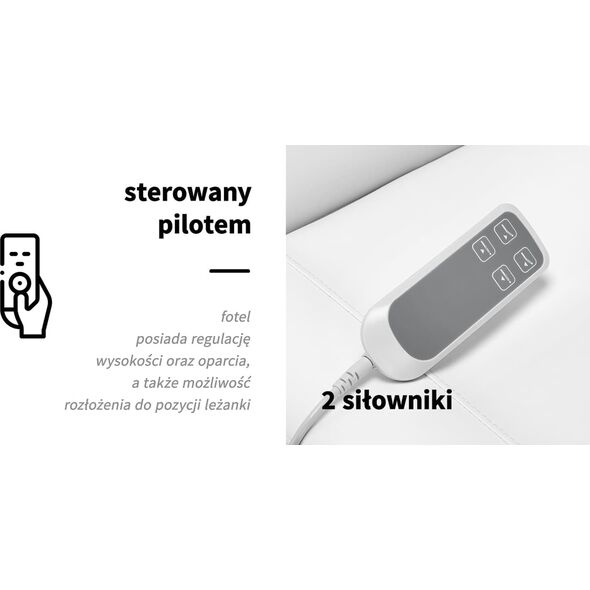 Activeshop Elektryczny fotel kosmetyczny SILLON CLASSIC 2 silniki pedi biały