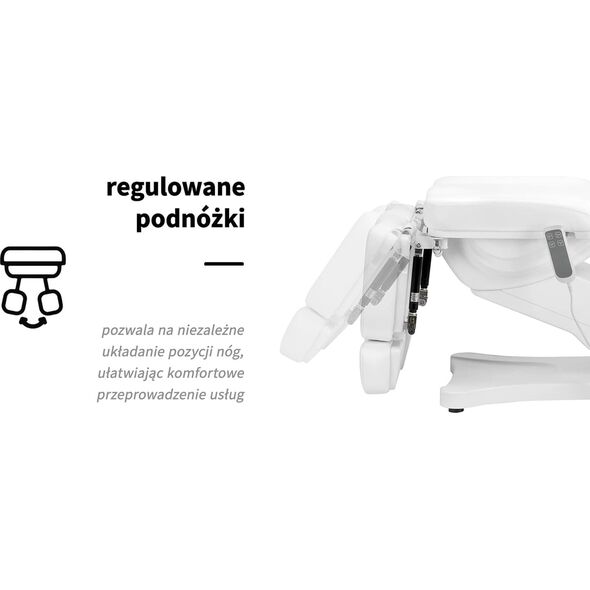 Activeshop Elektryczny fotel kosmetyczny SILLON CLASSIC 2 silniki pedi biały