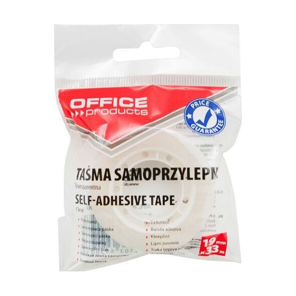 Office Products Taśma biurowa 19mm, 33m, zawieszka, transparentna