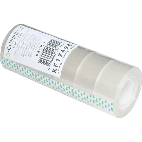 QConnect Taśma biurowa 24mm x 30m transparentna 6szt