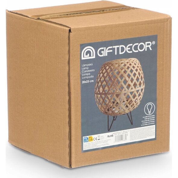 Επιτραπέζιο φωτιστικό Giftdecor επιτραπέζιο φωτιστικό OVAL πλεγμένο από μπαμπού, 20 x 23 cm 14195291 8430852193889