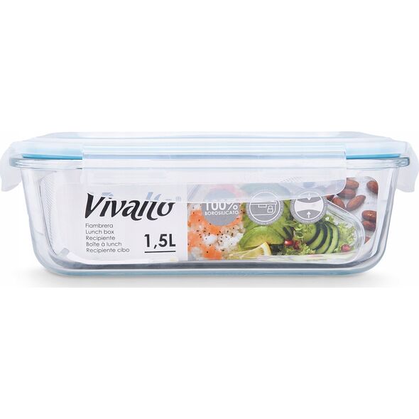 Vivalto Αεροστεγές γυάλινο δοχείο τροφίμων LUNCH BOX, 1,5 l 14195303 8430852905505
