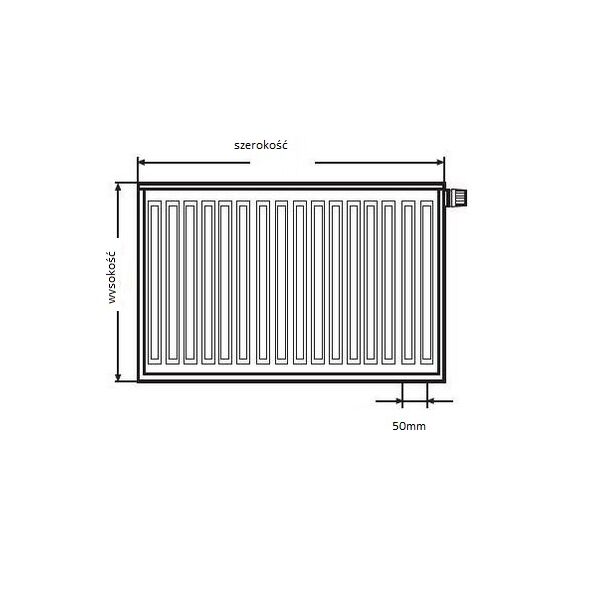 Kermi Grzejnik Therm X2 Profil-V 22 600x1100mm lewy FTV220601101L1K