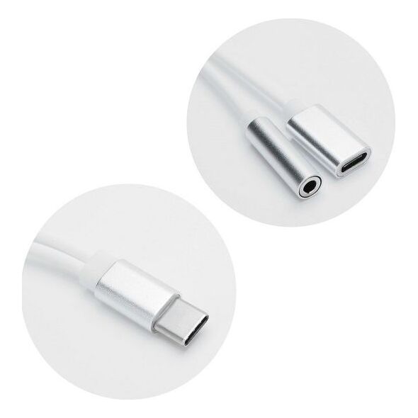 Adapter USB USB-C - Jack 3.5mm + USB-C Biały  (3923)