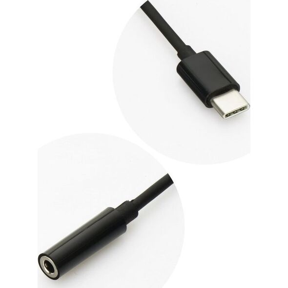 Adapter USB Partner Tele.com USB-C - Jack 3.5mm Czarny  (7EB1-6147B)